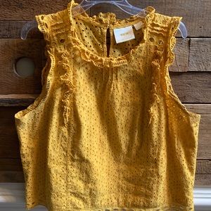 Anthropologie Gold Eyelet Lace Top (14)
